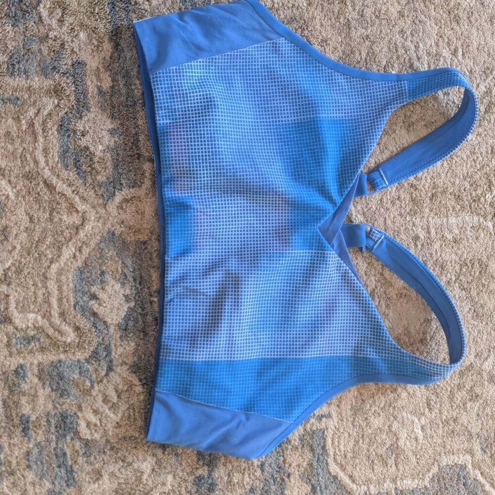 Brooks Blue Racerback Sports Bra Athletic Running Workout
